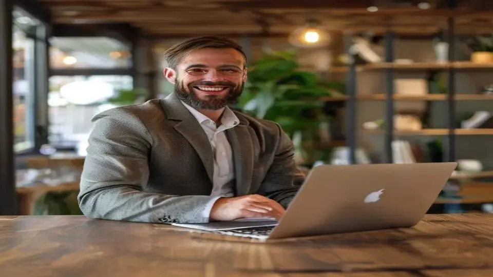 One of our friendly mortgage consultants working on a home loan application in a modern office