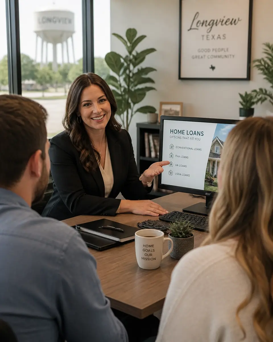 A local mortgage professional meeting with a couple