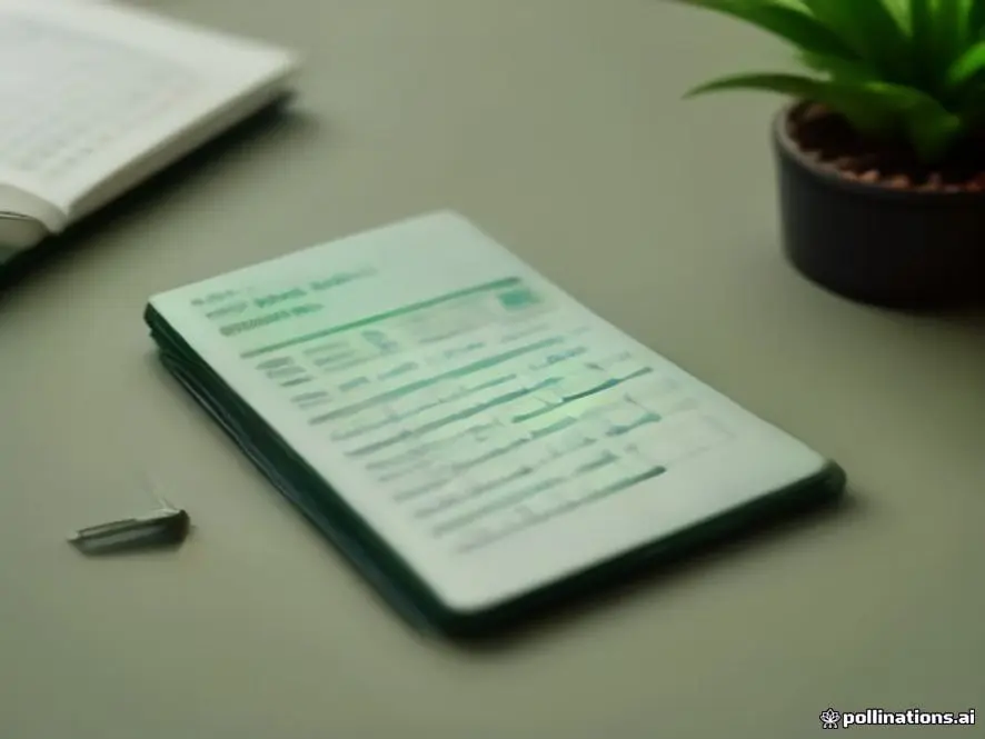 A close-up of a person's hand using a calculator and a pen to organize finances, with a green plant in the background, symbolizing financial growth and planning. Natural lighting, professional photography.